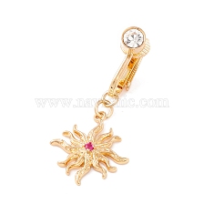 Rhinestone Sun Charm Belly Ring, Clip On Navel Ring, Non Piercing Jewelry for Women, Golden