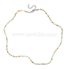 Glass Beaded Necklaces with 304 Stainless Steel Clasps